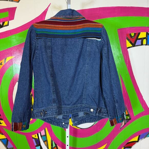 KEREN hart Blue Jean Jacket with Striped Accents. Size Medium. Excellent cond! - Picture 5 of 5